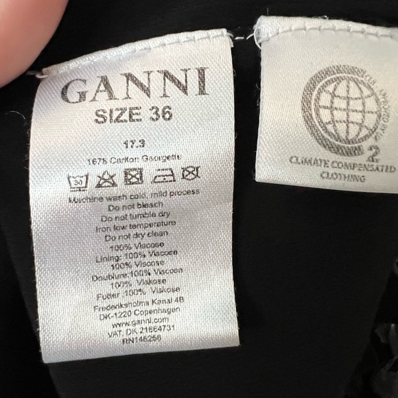 Ganni Carlton Georgette Dress Black Floral - Picture 8 of 9